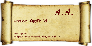 Anton Agád névjegykártya